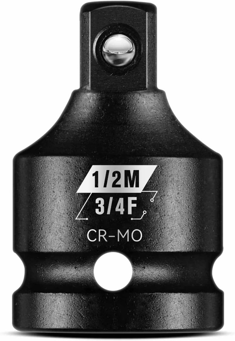 BLACKROBOT 3/4”F To 1/2”M Impact Socket Adapter, Cr-Mo Steel Exceeds ANSI Standards, Square Drive Reducer for Impact Driver Wrench - Image 1